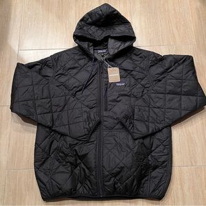 Patagonia Men's Diamond Quilted Bomber Hoody Puffer Jacket Black